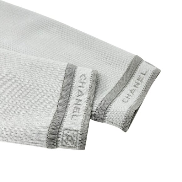 CHANEL Sport Vintage 04P CC Logo Zipped Quilted Jacket Top #44 Gray [105664] - Picture 8 of 12